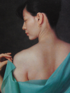 Art hand Auction Nobuyuki Shimamura, [Grüne Kleidung], Seltenes Kunstbuch zum Einrahmen, Neuer hochwertiger Rahmen inklusive, In guter Kondition, Kostenloser Versand, Portrait einer schönen Frau, Malerei, Ölgemälde, Porträts