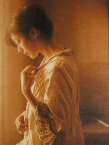 Art hand Auction Nobuyuki Shimamura, 【ámbar】, Libro de arte raro para enmarcar., Nuevo marco de alta calidad incluido., En buena condición, envío gratis, Retrato de una mujer hermosa, Cuadro, Pintura al óleo, Retratos