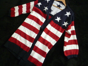 ANAP/ANAP △ American Flag Full Pattern Толстый длинное платье кардиган F/Codigan United States △ 114②