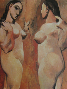 パブロ・ピカソ、ふたりの裸婦、希少な大判額装用画集より、新品高級額装付、状態良好、送料無料