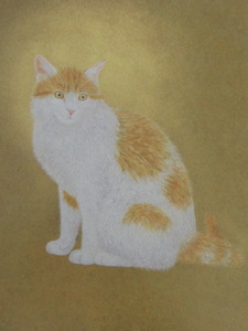 Art hand Auction Masahiro Taguchi, 【Cat】, From a rare collection of framing art, New frame included, In good condition, postage included, Painting, Oil painting, Animal paintings