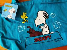 限定1&即OK! 上質天然綿&実用丈夫デニム地◆ スヌーピーSNOOPY&ウッドストック トートバッグ&ランチバッグ&エコバッグ　　ポーチショルダー_画像6