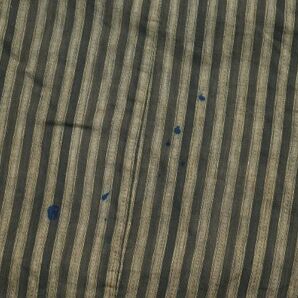 2151F9◆道中合羽◆縞と絣◆藍染木綿古布◆時代劇・舞台衣装◆コスプレ◆アンティーク◆ヴィンテージの画像6