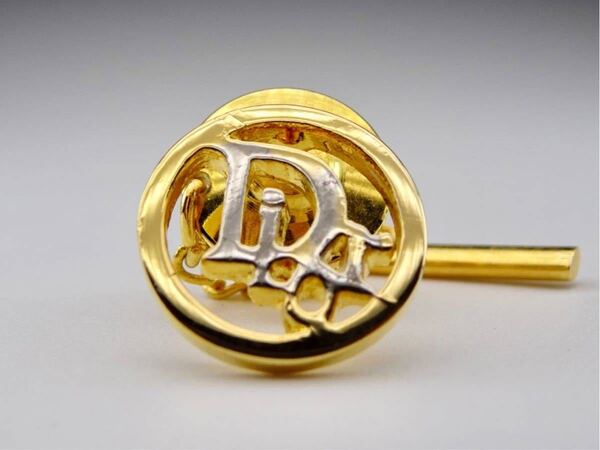 ディオール DIOR ロゴ オーバル くり抜き タイタック タイピン