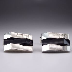 バーバリー オニキス×筆記体ロゴ カフス カフリンクス