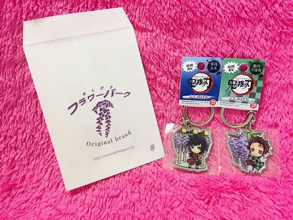 【送料無料!】足利限定!フラワーパーク 冨岡義勇 竈門炭治郎 鬼滅の刃 キーホルダー 2個セット!ふじのはな 新品 未使用!\(^o^)