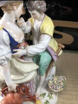 陶器人形 マイセン フィギュリン　庭師と恋人　 高27cm_画像4