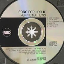 【超レア RED 1995年盤】ロニー・マシューズ　RONNIE MATHEWS　SONG FOR LESLIE　RAY DRUMMOND　KENNY WAHINGTON　ピアノ・トリオ_画像3