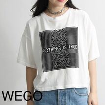 WEGO ワイドスリーブTシャツ　レディースフリーサイズ　未使用　美品　プリント　半袖カットソー　ウィゴー　プリントTシャツ_画像1