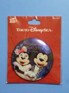 【廃盤】 TDS/東京ディズニーシー★缶バッジ カンバッジ/15周年 2017年 バレンタイン/Valentine Nights 2017★送料310円～