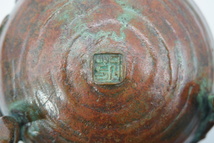 須賀月芳 蝋型鋳銅 香炉 松竹梅 高さ8.5cm 幅9.8cm (EKYSH0301_画像10