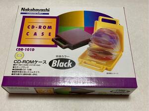 未使用 Nakabayashi ナカバヤシ CD-ROMケース CDR-101D ブラック 黒 CD 収納 ケース 取っ手付き レトロ デッドストック品