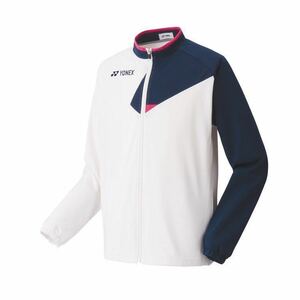 [50101(011) M]YONEX( Yonex ) Uni knitted warm-up shirt white size M new goods, unused, tag attaching 