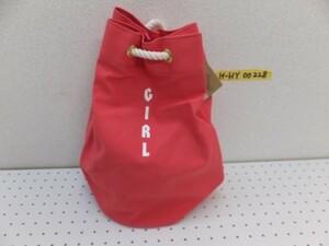 新品！Bonjour Girl ボンジュールガール レディース 日本製 コットン バケツ型 巾着 リュック F ピンク