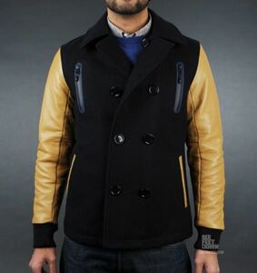 Nike NSW Sportswear AFE AS Varsity Jacket ネイビー M Pコート ナイキ ジャケット 袖レザー スタジャン Dark Obsidian Golden Harvest