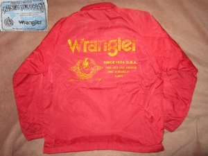 超レア！東京の古着屋で購入！ ヴィンテージ Wrangler ラングラー デカロゴ ナイロン コーチジャケット 赤 M