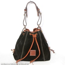 Dooney & Bourke ドゥーニー＆バーク Kendall ショルダーバッグ ブラック / ブラウン スエードレザー 中古 美品_画像1