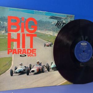 J LP 東芝赤盤 Hit Parade Vol.3 レースカージャケ リトルホンダ hondaフォーミュラカー クーパークライマックス他 5点以上落札で送料無料