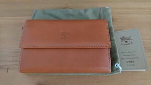 IL BISONTE Il Bisonte folding twice purse wallet Camel Brown beautiful goods 