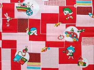  antique kimono cloth is gire* unused * patchwork manner red pink child . toy . playing *36×107* cotton .* remake . skill patchwork 