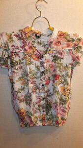 ★Four seasons★Floral Pattern Ladies Summer tops SizeS程度　花柄レディースサマートップスサイズS　FLOWER　USED IN JAPAN