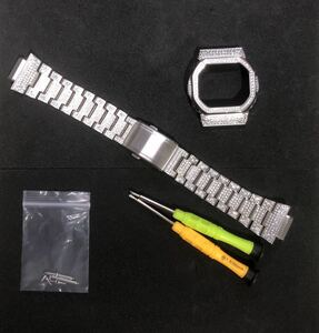 G-SHOCK metal x human work crystal custom bezel, belt set made of stainless steel 5600 series for interchangeable for 