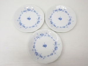 ★YC3023　HOYA　プレート　3枚セット　花柄　デザート皿　大皿　盛皿　ホヤ　洋食器　アンティーク　レトロ　送料無料★