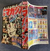 月刊少年マガジン1981年7月号 新連載桃色学園 釣りキチ三平/矢口高雄 甲子園の詩/貝塚ひろしそれいけ岩清水いのちの牙ムーン刑事なんと孫六_画像2