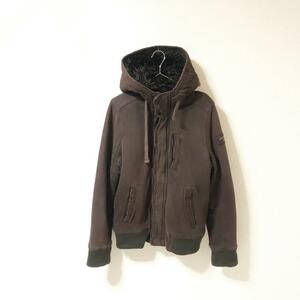 *Abercrombie & Fitch Abercrombie & Fitch * men's Woodsfall Trail meat thickness inside fur Zip up f-teto jacket Parker tea cotton inside tube :B:01