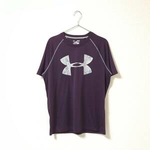 ★UNDER ARMOUR アンダーアーマー★メンズ ビッグロゴ 半袖 Tシャツ シャツ トップス トレーニングウェア パープル size M