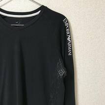 訳アリ★EMPORIO ARMANI エンポリオアルマー二★メンズ 長袖 Tシャツ カットソー ロンT 黒 ブラック size M トップス_画像4