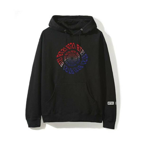 【即決：Lサイズ】anti social social club「Swirl Black Hoodie」パーカー ASSC BT21 BTS 防弾少年団 BT21