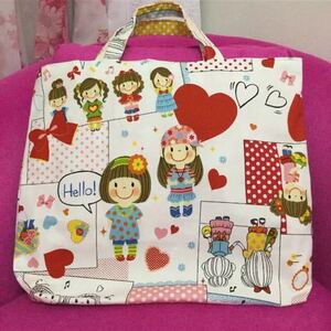 レッスンバッグ キッズバッグ 女の子柄 入園グッズ 入園準備 外出用品 ハンドメイド 女の子柄レッスンバッグ 習い事バッグ