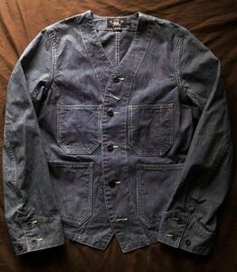 【名作】極美品 WABASH WORK COVERALL JACKET ダブルアールエル ウォバッシュ デニム カバーオール ワーク ジャケット XS