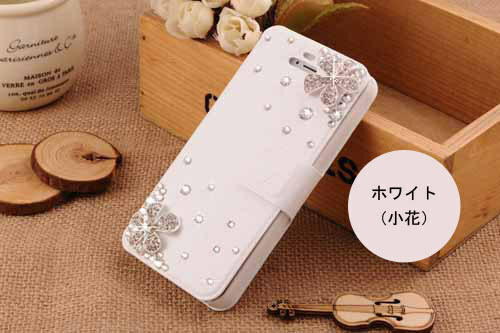 iphone6s レザーケース アイフォン6s ケース iphone6/6s デコケース 手帳型 カード収納 B ホワイト