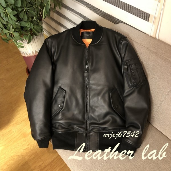 高級素材》Genuine Leather MA-1☆レザー M hs597 - 通販 - toptelha