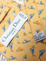 クリスチャンディオール Christian Dior 微光沢 ネクタイ フランス製 シルク100% 魚 フィッシュ柄 ミックス U-005955 ゆうパケット_画像10