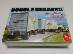 AMT 1/25 アメリカン ダブルヘッダー 27フィート バントレーラー Double Header Tandem Van Trailers TWO 27FT DOUBLES VANS amt 1132