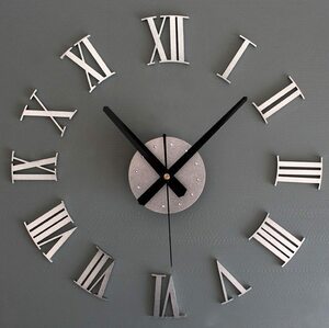 おしゃれ 掛け時計 アナログ壁掛け インテリア モダン アクリル ミラーステッカー 大型時計 リビング アート時計 カフェ　xq0526