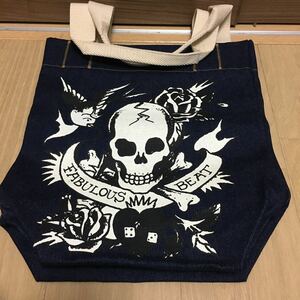 【未使用】SKULL JEANS スカルジーンズ デニムトートバッグ