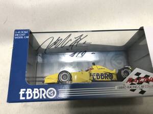 エブロ 1/43 FORMULA NIPPON Haruki Kurosawa with NOVA YELLOW EBBRO 未使用 未展示 サイン入り プレミア