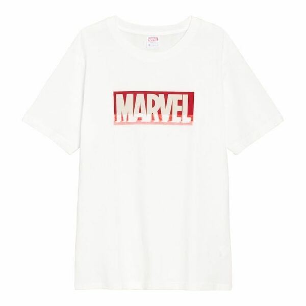 GU/ジーユー メンズ グラフィックT 半袖 MARVEL オフホワイト 白 L