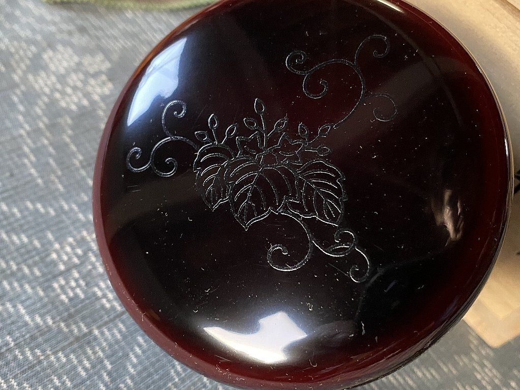 金沢漆器能作桐唐草平棗桐共箱/未使用品▽裏千家茶道具加賀漆芸