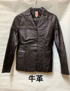 レザージャケット レディース ジャケット 牛革 長袖 アウター S 黒 革ジャン