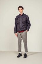 DELUXE 18AW 新品 UPSETTER リジット デニムジャケット M オーバーサイズ 日本製 ノンウォッシュ ビッグシルエット ドロップショルダー 藍_画像9