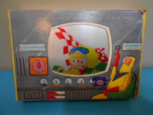 * aluminium lunch box /.../ old model race car / old model helmet / 1960 period / outer box .. space ship . length seat?. retro ****K23