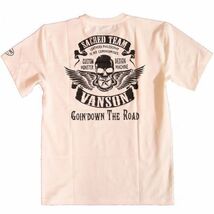 当店別注 VANSON ドライ 半袖Tシャツ スカルウィング 吸汗速乾 抗菌防臭 UVカット オフホワイト【S】 ACV-903 バンソン ハーレー_画像1