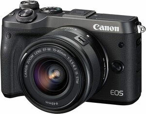 中古 美品 Canon EOS M6 レンズキット EF-M15-45mm ブラック 人気 おすすす 初心者 キャノン