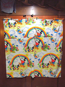  Vintage 70*s80*s* Disney общий рисунок занавески size 159.5cm×164cm*210124s7-fbr ткань ткань смешанные товары Mickey Дональд интерьер USA