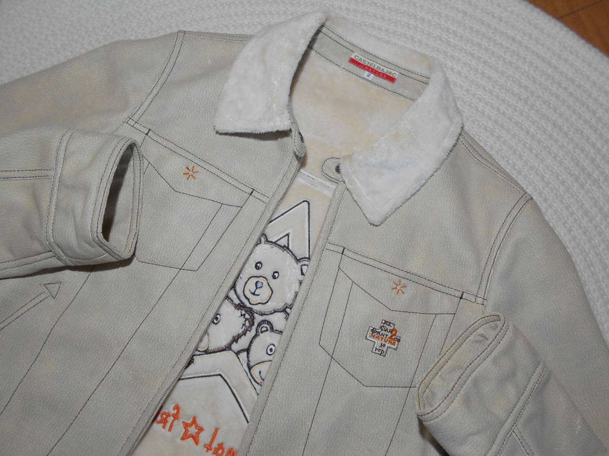 L502■カステルバジャック+2NATURE★エコレザー&ボア★背刺繍!ジャケット■2_サムネイル画像7